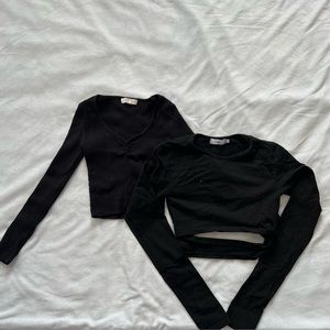 2 black long sleeves